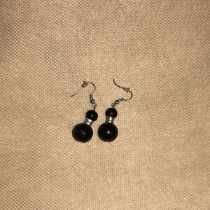 Elegant Black Beaded Earrings